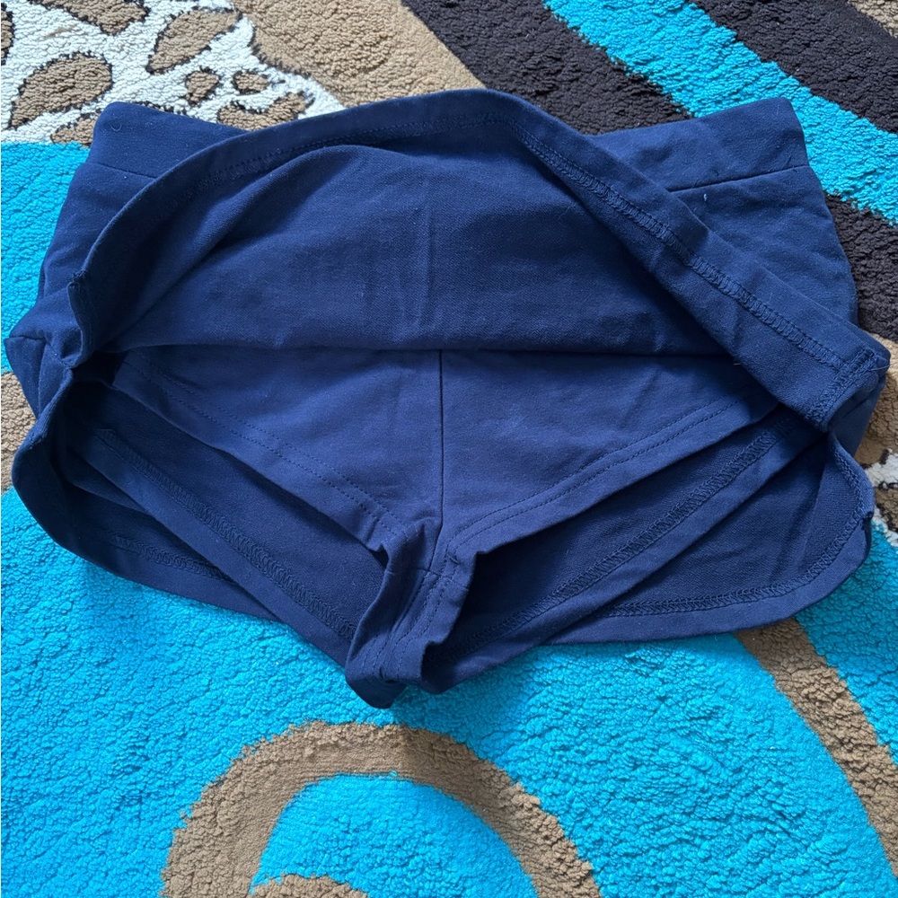 Edikted Navy Blue Mini Skort with Front Tie Drawstring - Picture 4 of 7